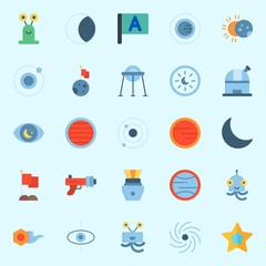 Icons set about Universe with observation, alien, orbit, star, mars and uran © Orxan