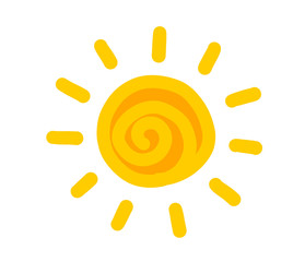 Sun symbol hand drawn