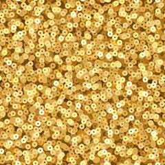 Gold luxury shimmer sequins. Disco party vector seamless texture