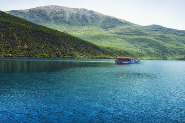 Pleasure boat at lake Ohrid, Macedonia