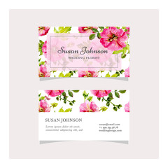 Watercolor floral card template