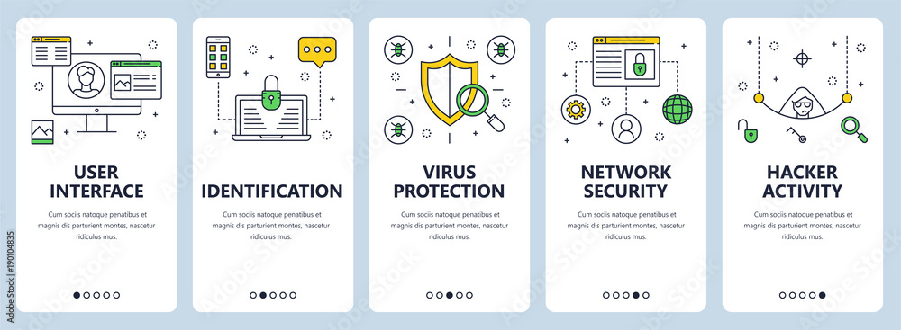 Aufkleber vector modern thin line user interface concept banner set