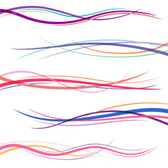 Abstract wave lines. Valentine and wedding cards vector dividers