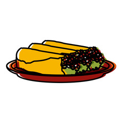 Mexican burritos food icon vector illustration graphic design