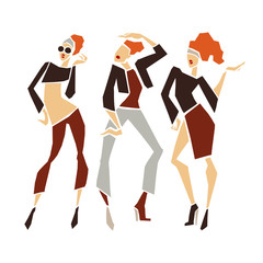 Fototapeta premium Silhouette fashion girls. Silhouette young woman. Handmade illustration