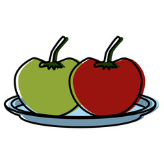 Tomatos vegetables dish icon vector illustration graphic design