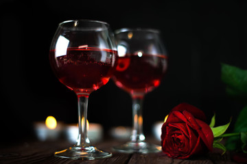 Romantic evening by candlelight