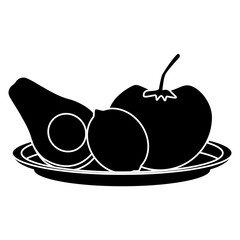 Avocado tomato and lemon icon vector illustration graphic design