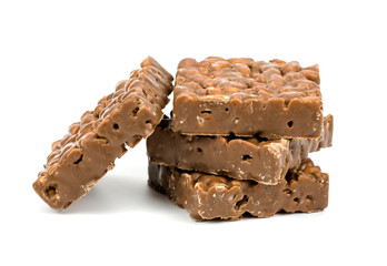 Chocolate with rice isolated