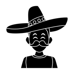 Mexican with hat icon vector illustration graphic design