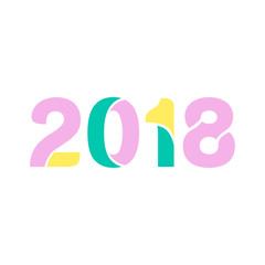 2018 Number Pastel Lettermark Graphic Design