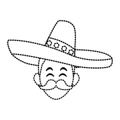 Mexican with hat icon vector illustration graphic design