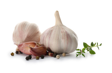 Fresh garlic isolated on white