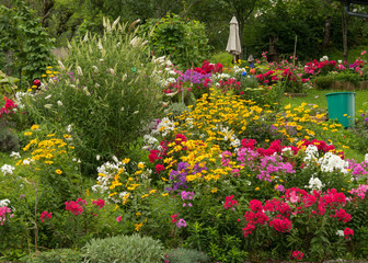 A very colorful garden in the austrian Salzkammergut