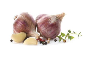 Fresh garlic isolated on white
