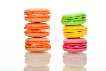 sweet dessert cake macaroon white background 