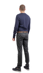Fototapeta premium Back view of man in jeans.