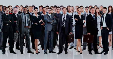 Fototapeta premium Large group of people full length isolated on white