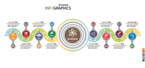 Infographic template. science, technology