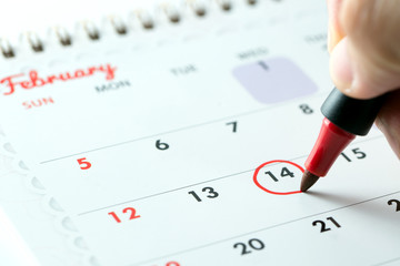 Fototapeta premium February 14 marked as Valentine's day