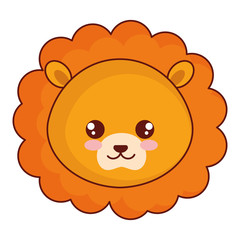 cute and tender lion head character