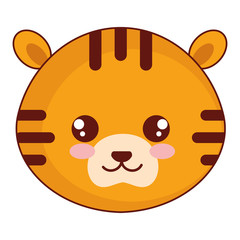 cute and tender tiger head character