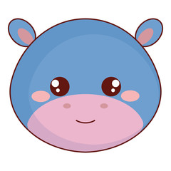 cute and tender hippopotamus head character