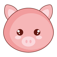 cute and tender pig head character