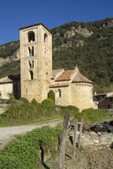 Fototapeta na wymiar Sant Cristofor Church in Beget village, Garrotxa, Girona province, Spain