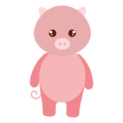 Obraz na płótnie Canvas cute and tender pig character