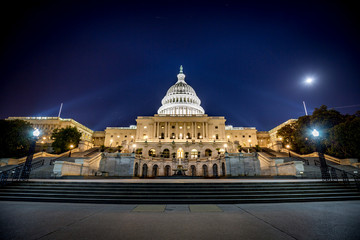 Night view of US Capitol