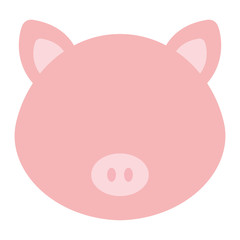 cute and tender pig head character