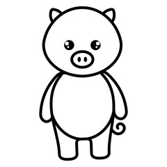 cute and tender pig character