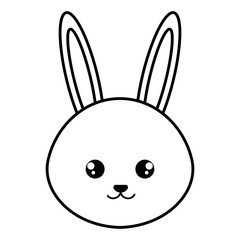 cute and tender rabbit head character