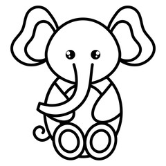 cute and tender elephant character