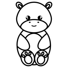 Obraz premium cute and tender hippopotamus character