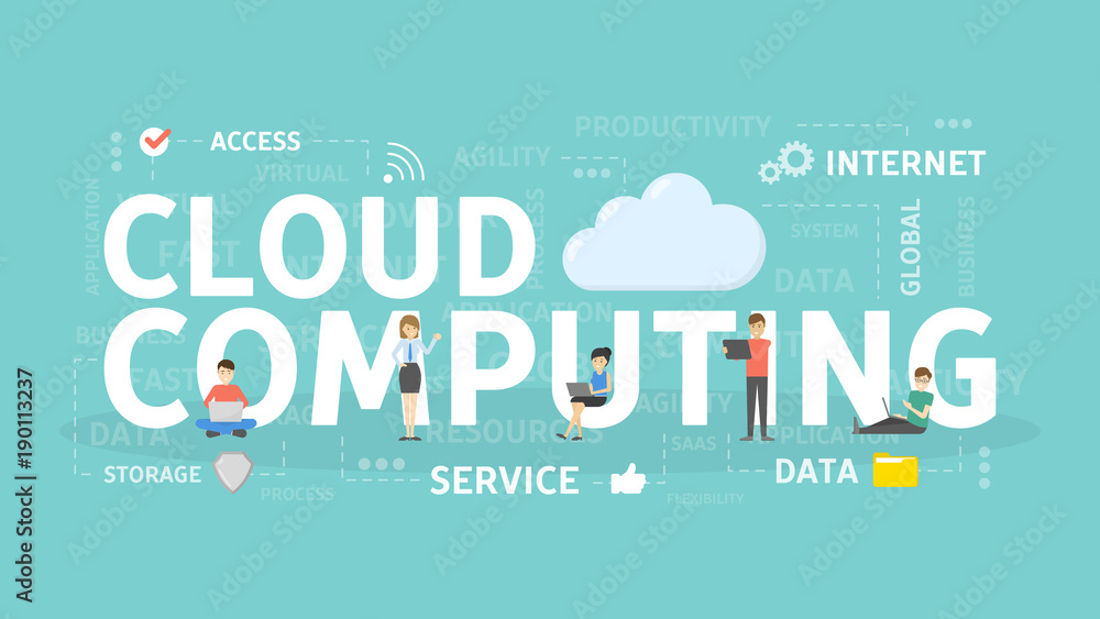 Poster cloud computing concept.