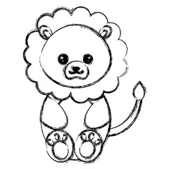 cute and tender lion character