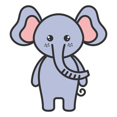 cute and tender elephant character