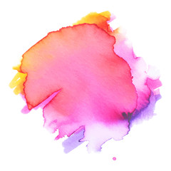 Abstract isolated colorful vector watercolor stain. Grunge element for paper design. Vector illustration