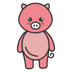 Obraz na płótnie Canvas cute and tender pig character