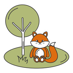 cute and tender fox in the camp character