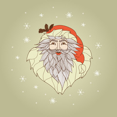 Saint nicholas vintage Christmas vector card design. Vector illustration.