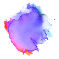 Abstract isolated colorful vector watercolor stain. Grunge element for paper design. Vector illustration