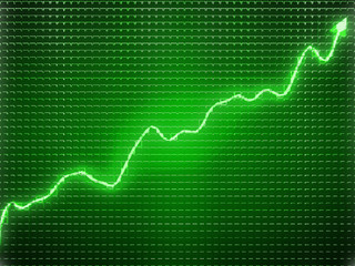 Green trend as success symbol or financial growth