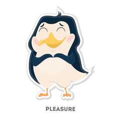 Isolated pleasured penguin.
