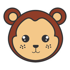 cute and tender monkey head character