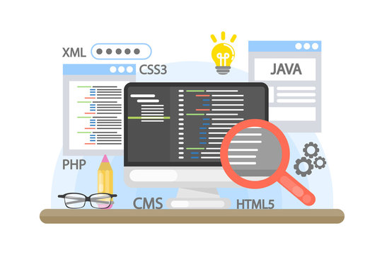 Programming computer illustration.