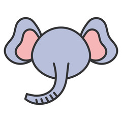 cute and tender elephant head character