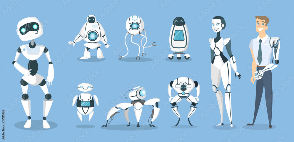 Poster future robots set.